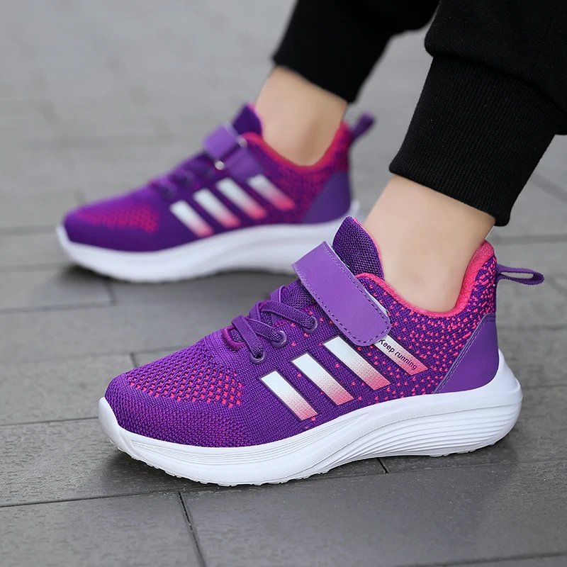 Kids Shoes Brand Fashion Purple Sneakers Kids Sports Shoes Boys Running Shoes Comfort Breathable Children's Sneakers zapatillas ni&ntilde;o