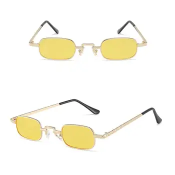 نظارات شمسية مستطيلة صغيرة للرجال والنساء ، إطار معدني قديم ، نمط فاتح ، عتيق ، ظلال سفر ، حماية uv400 3