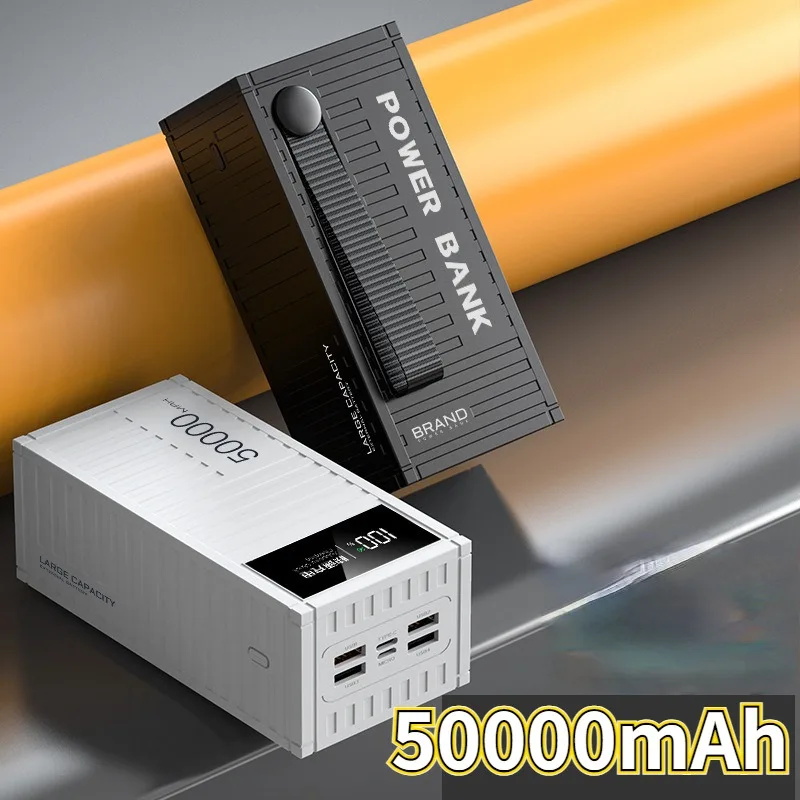 

50000mAh Portable Power Bank 66W PD20W Fast Charge Type-C Powerbank Spare Battery for IPhone 4USB Micro-usb