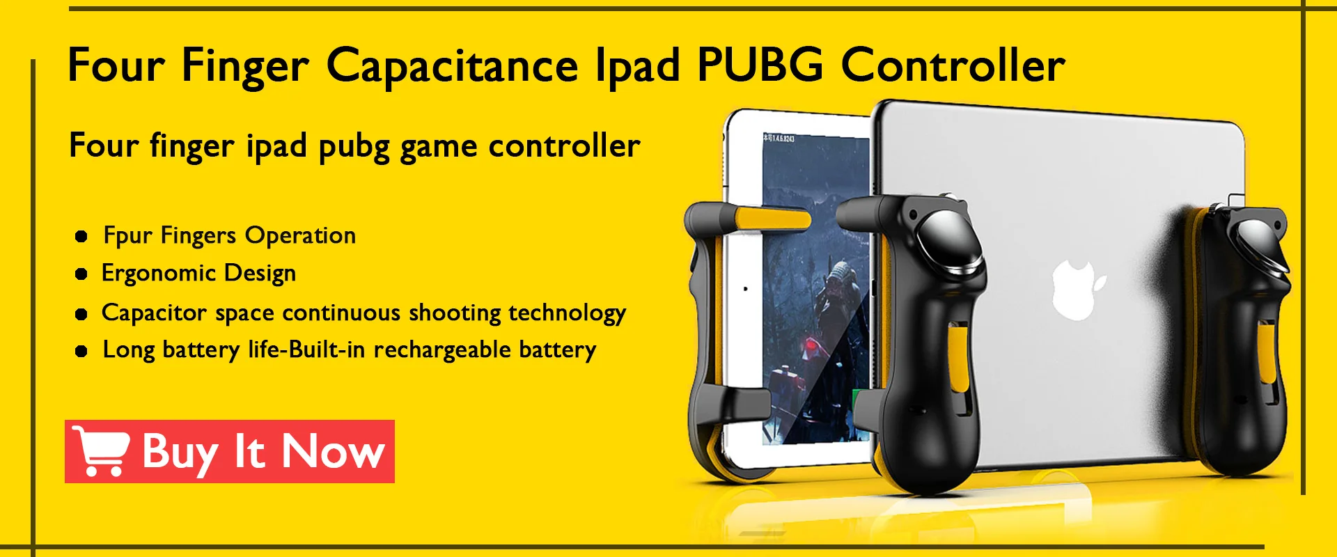 Six Finger Ipad PUBG Controller Capacitance Adjustable Mobile Game Trigger L1R1 Button Gamepad Joystick Grip Tablet Accessories