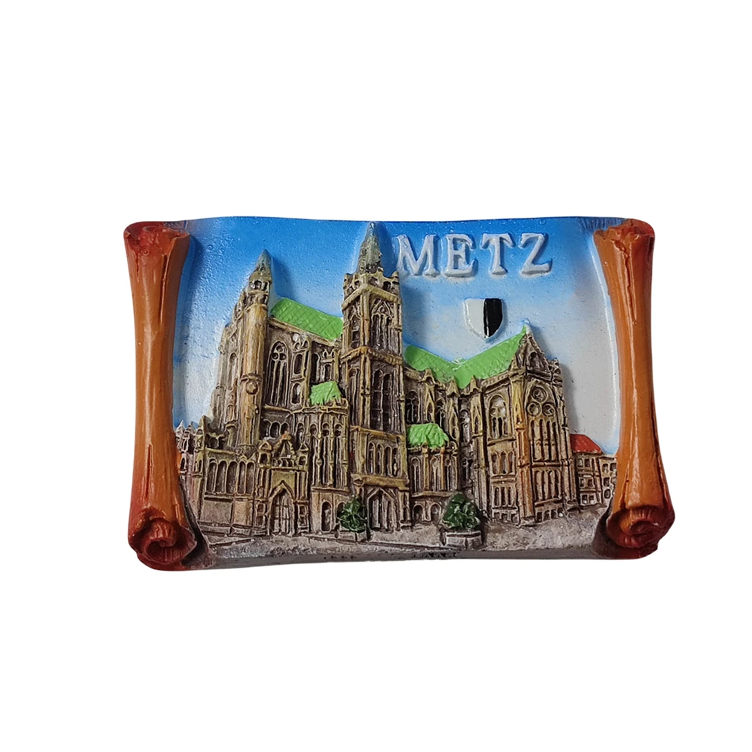 Metz France 3D Fridge Magnet Souvenir Gift Resin Handmade Metz Refrigerator Magnet Home Decoration Collection magnetic fridge magnets magnetic sticker magnetic fridge stickers