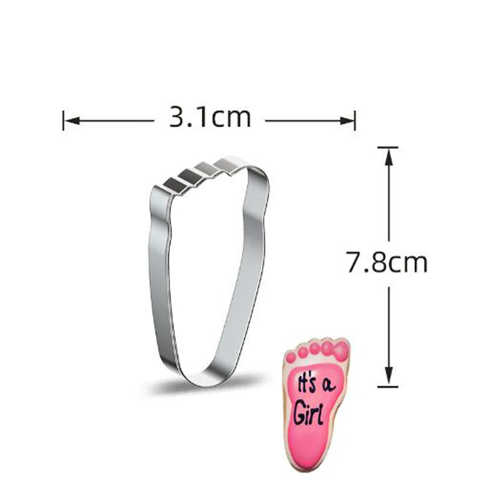 Baby Foot Stainless Steel Cookie Cutter 2pcs patisserie reposteria Biscuits Mould Pastry Shop Sugarcraft Fondant Cake Decor Tool