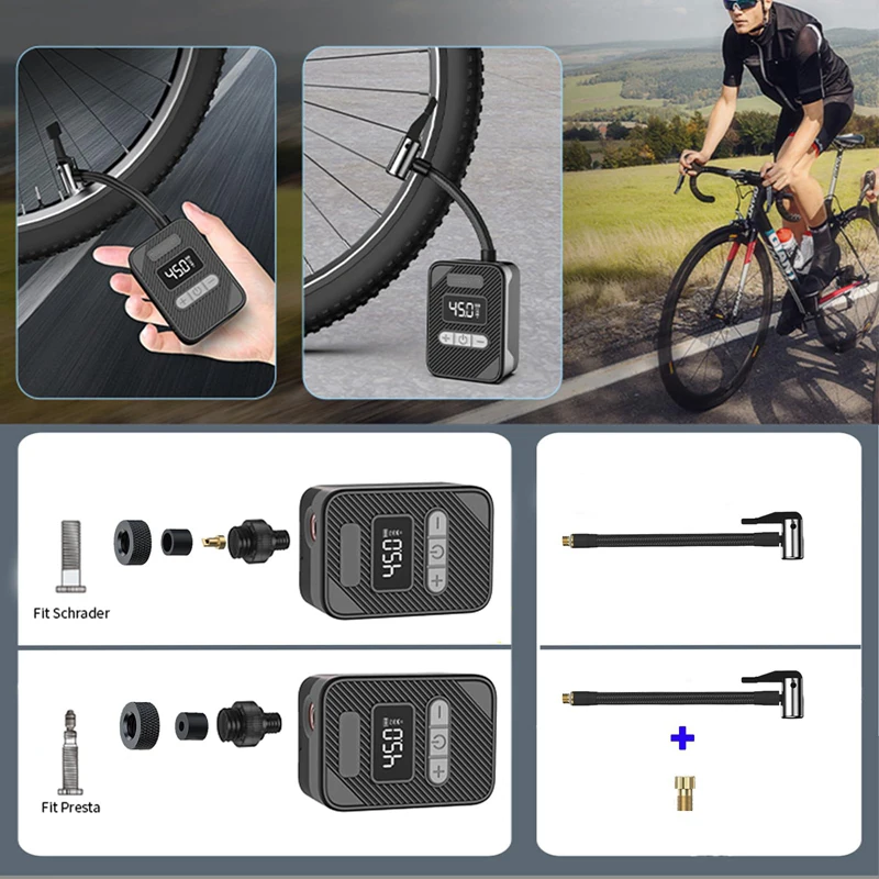 LEIBOO 150PSI �޴�� ���� ������ ���� ���� ���� Schrader Presta ��� ���� �̴� ���� ������ ����� Ÿ�̾� ��â��