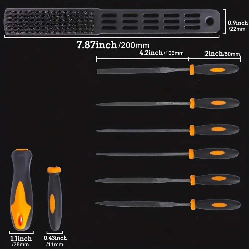 Metal File Rasp Set Grade Forged Alloy Steel Half-round/Round/Triangle/Flat Large Tool Needle Files and A Pair of Electric Files