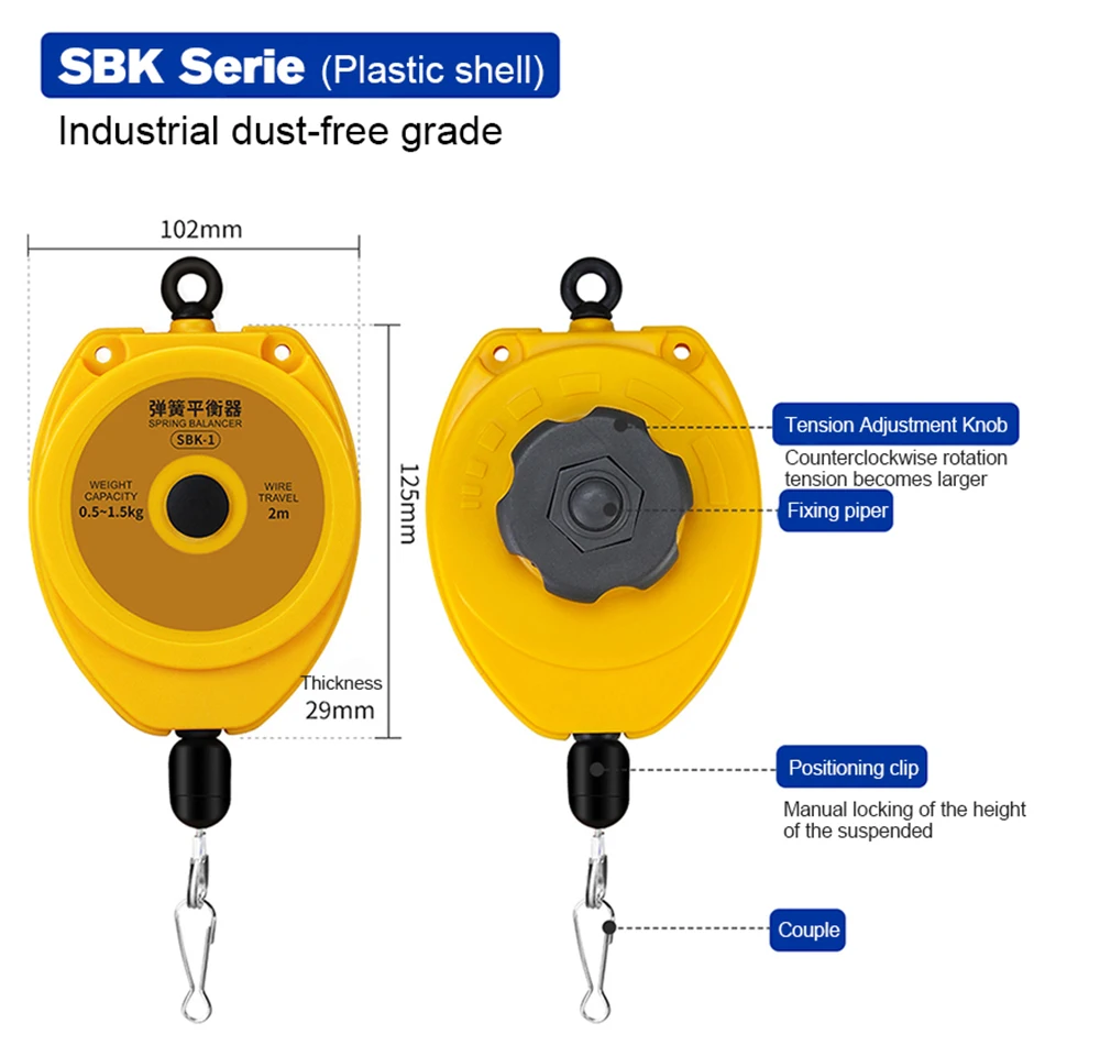 Industrial Dust-Free Grade Spring Balancer 0.5-5kg Hanging Tools Portable Telescoping Spring Balancer For Electric Screwdrivers