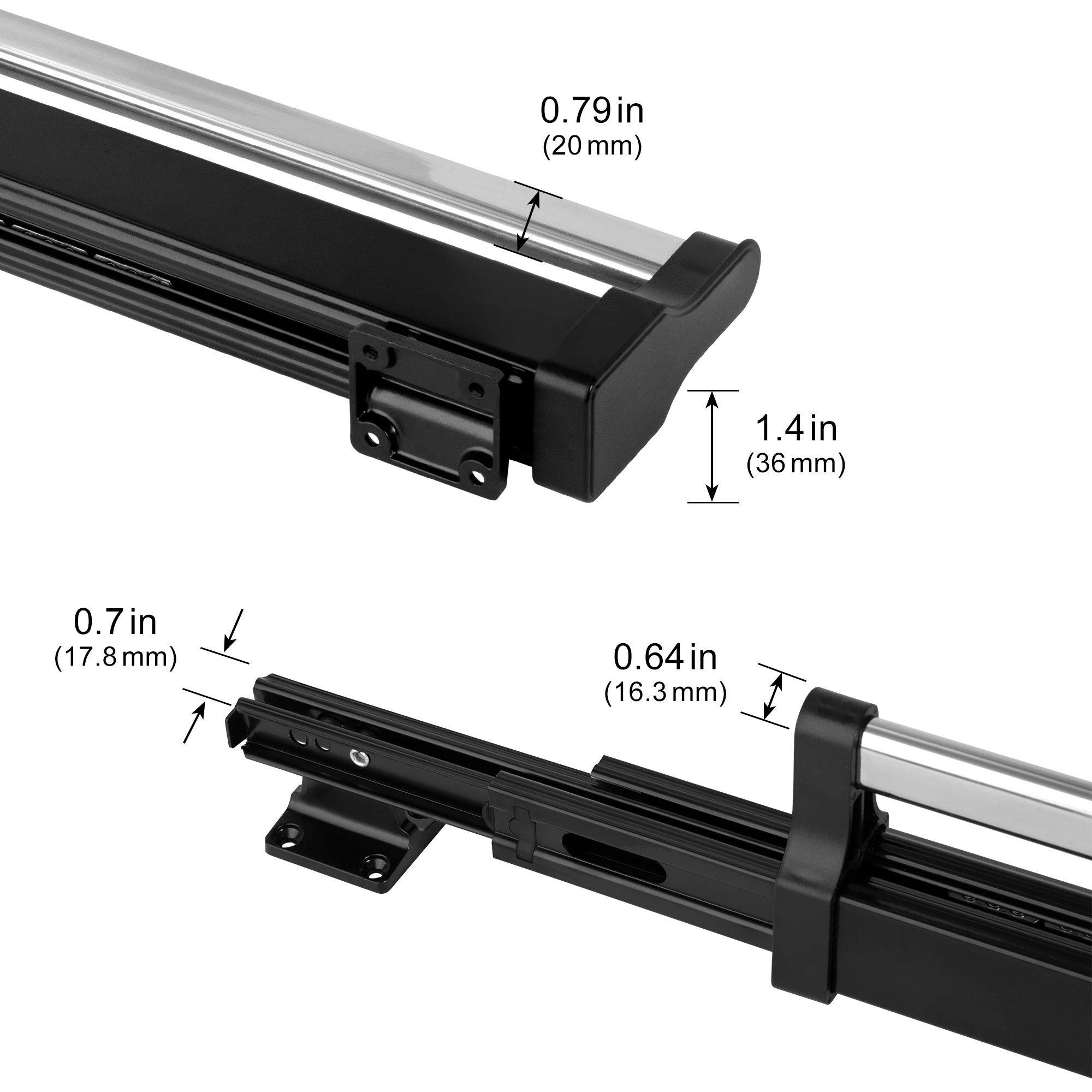Heavy Duty Pull-Out Closet Valet Rod Adjustable Wardrobe Clothing Rail Top Mount Hanger Rack Bar Ball Bearing Slide