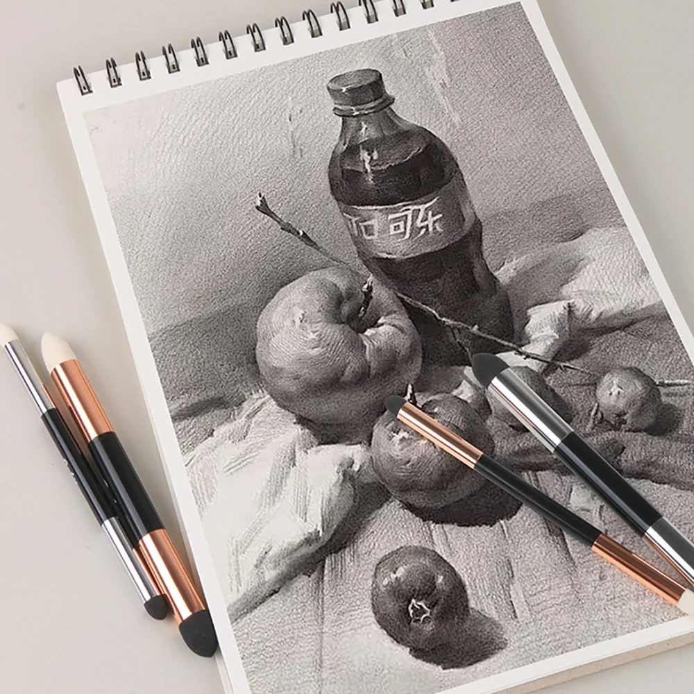 스케치 종이 브러시 3개 세트 OPP 가방, 유화 스틱 브러시, 적용용 특수 문지름 브러시