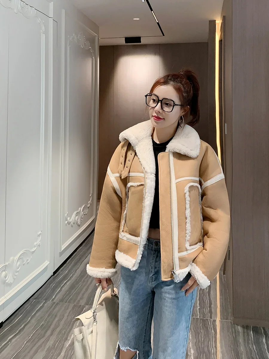 

Real Wool Fur Coat High Quality Female Jacket Autumn Winter Coats and Jackets Women2020 Women's Clothing Roupas Femeninas Zjt980