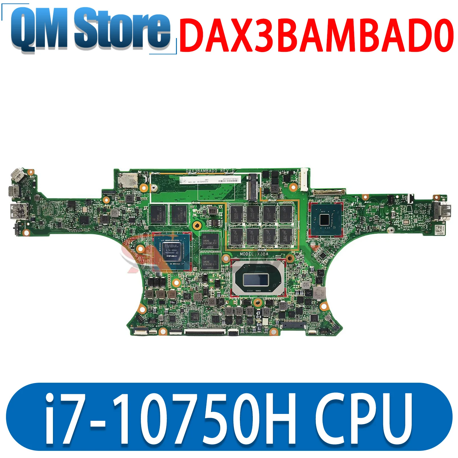 

L95648-601 L95648-001 M04100-601 DAX3BAMBAD0 For HP Spectre X360 15-EB Motherboard i7-10750H 8G/16G RAM GTX1650Ti 4G