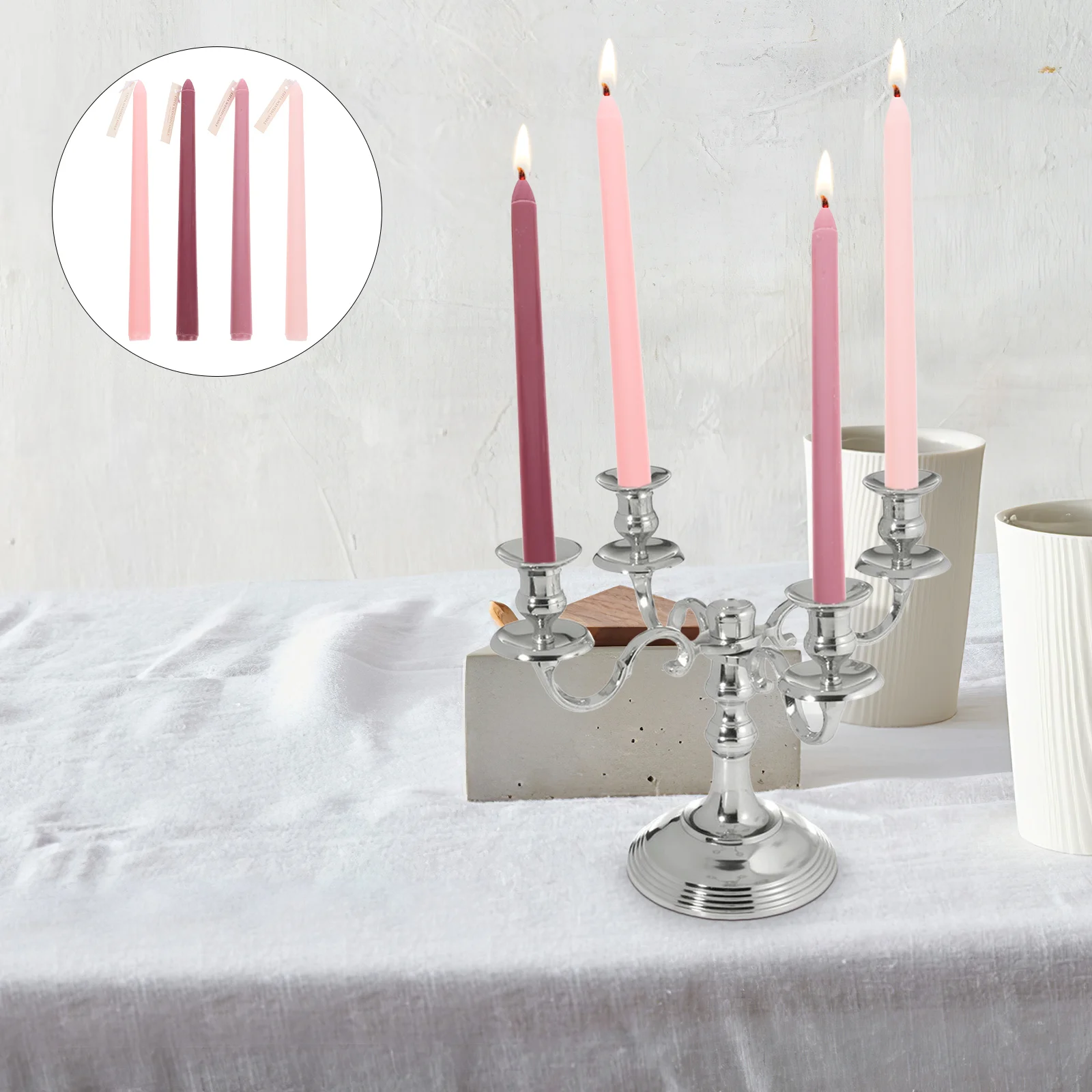 

Party Smokeless Wax Candle Pastel Taper Assorted Xmas Desk Decor Birthday Candle Colored Candlesticks