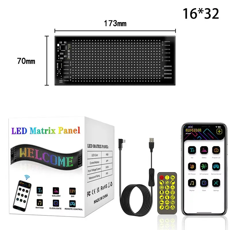 16x32LED 7x17cm