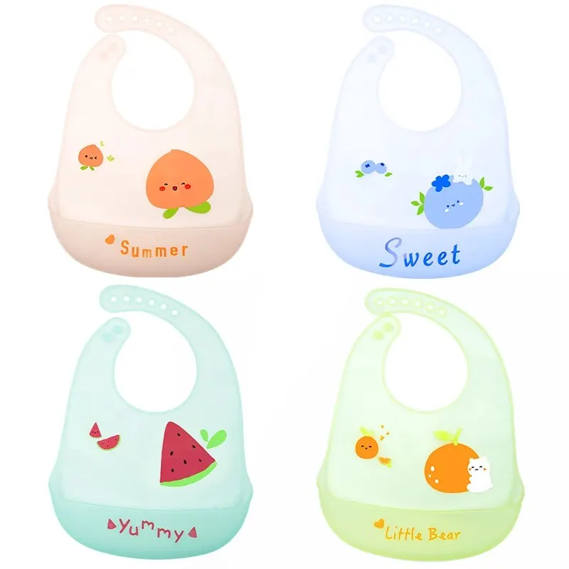 Silicone Babi Bib Waterproof Saliva Dripping Banana Bibs Cartoon Newborn Feeding Soft Edible Aprons Baby Adjustable Burp Scarf silicone bib silicone feeding bib baby bib feeding bib