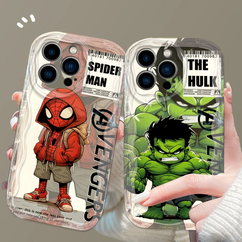 Cap Tain Hulk Marvel Per Apple Iphone 15 14 13 12 11 Xs Xr X Pro Max Plus Custodia Per Telefono Con Copertura Dell'Olio Wave
