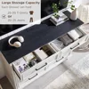 8 Drawers Dresser Chests for Bedroom,52" Wide Wood Rustic Chest of Drawers with Metal Handle,Natural Texture,Drawer Organizer 4