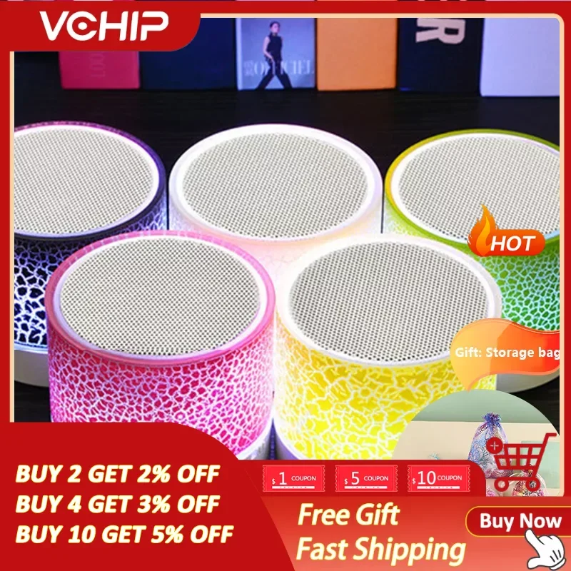 1 PCS Bluetooth Mini Speaker Wireless Speaker Colorful LED TF Card USB Subwoofer Portable MP3 Music Sound Column bluetooth speaker portable speaker mini bluetooth speaker mini sound box For PC Phone