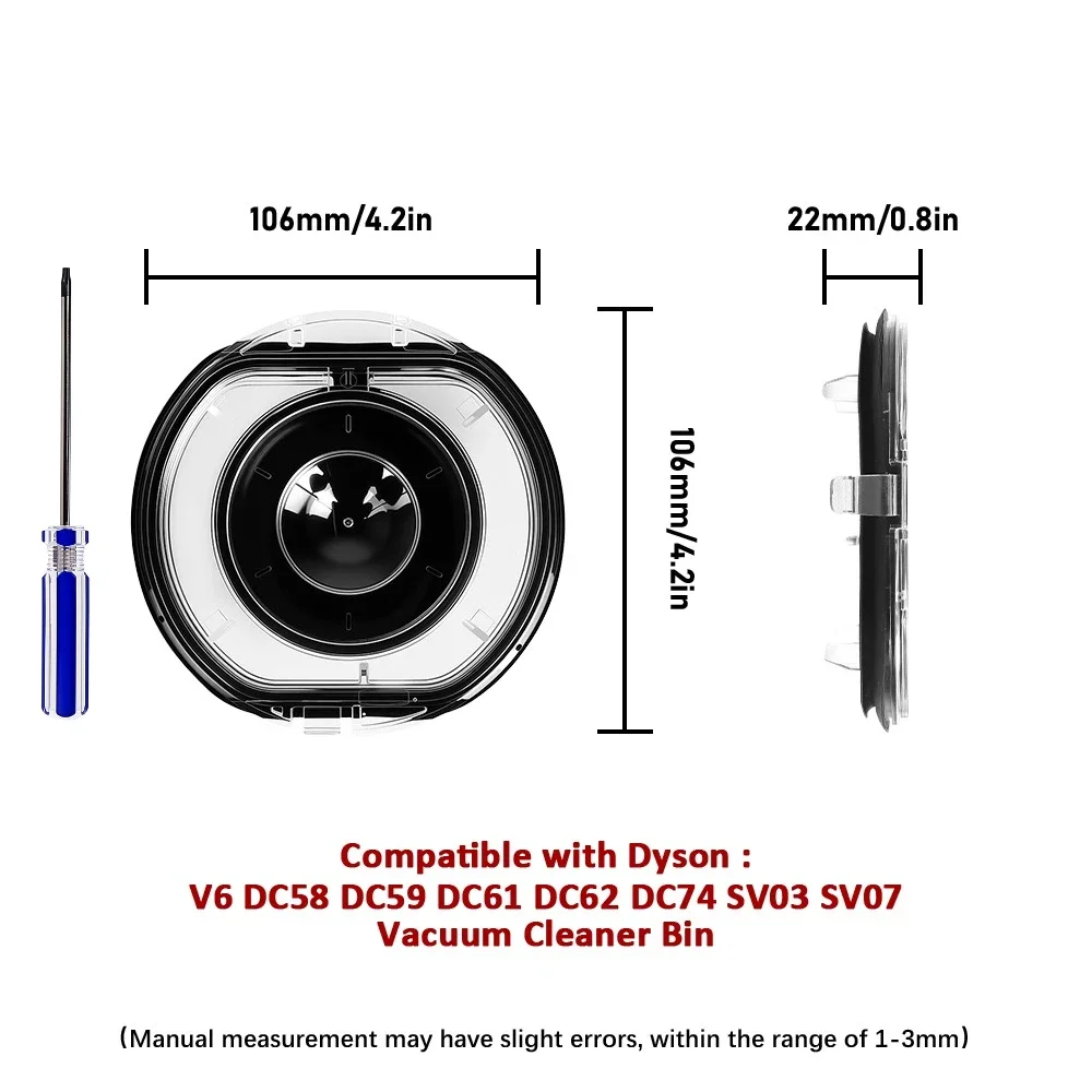 Enhanced Vacuum Dustbin Sealing Ring and Dust Cup Base Lid