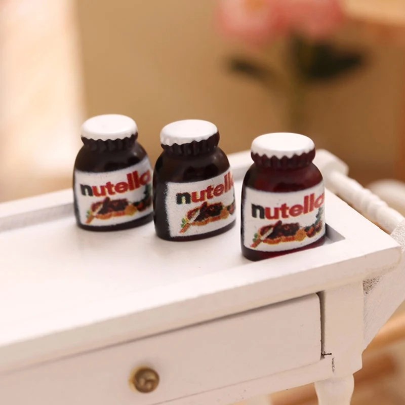 3Pcs 1:12 Dollhouse Miniature Chocolate Sauce Food Model Kitchen Scene Decor Toy domek dla lalek dolls house accessories 3pcs model scenery train railway train cave tunnels train railway accessories rockery tunnel figurine accessories