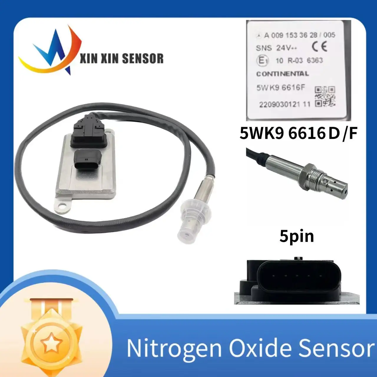 24V Per Benz Nox Sensor Chip Ceramico Oe:5 Wk9 6616D/F A0091533628/005/Muslimah Mercedes-Benz Truck 645Mm