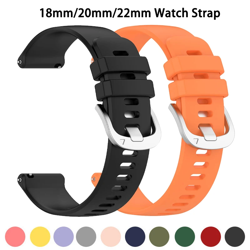 Versatile Silicone Watch Straps - Available in Multiple Sizes (18mm, 20mm, 22mm)