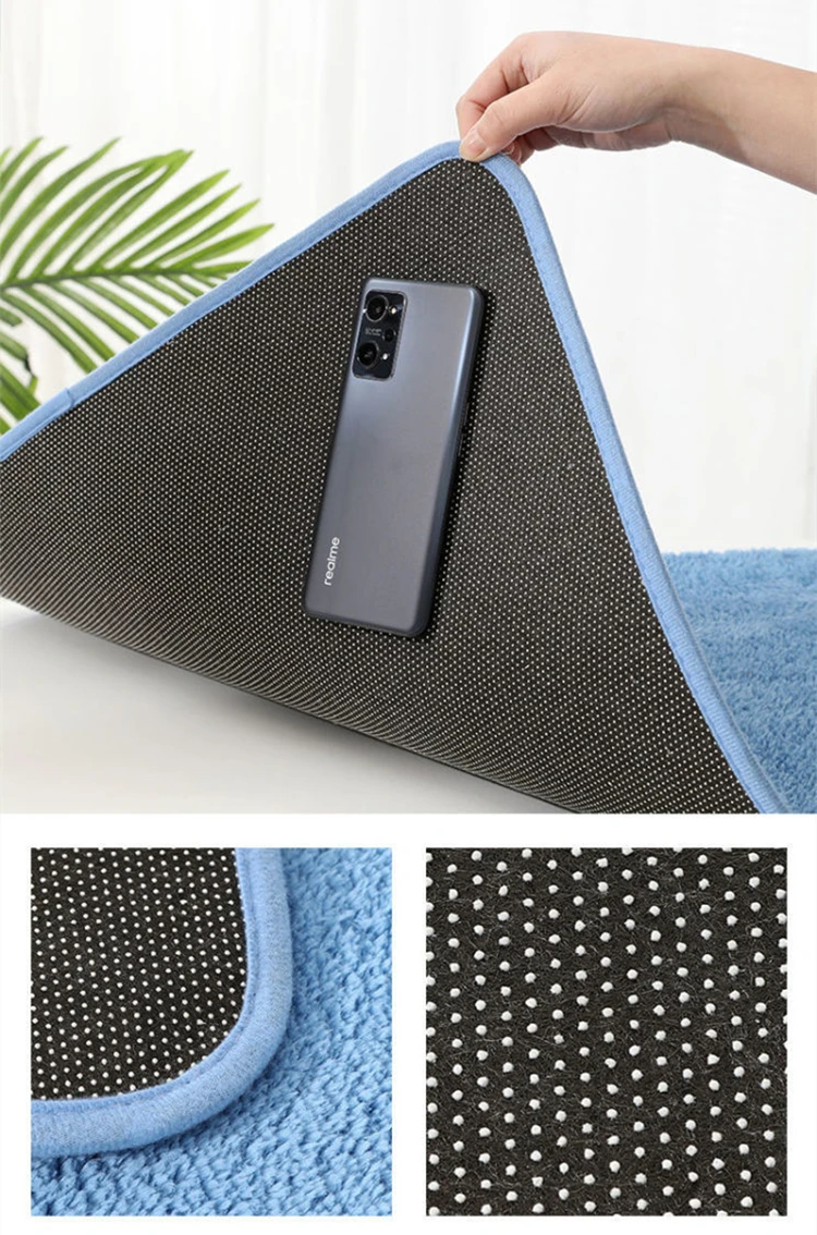 Solid Color Fluffy Anti-slip Bathroom Mat Floor Rug