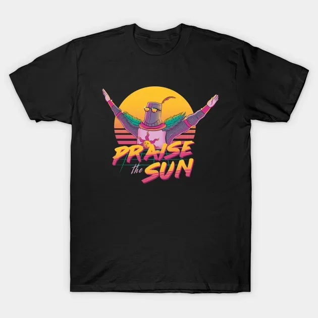 

2021 Men/Women's Summer Black Street Fashion Hip Hop Praise The Sun Dark Souls T-shirt Cotton Tees Short Sleeve Tops