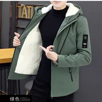 New Trench Coat Men's 2022 Solid Color Hooded Jacket Young and Middle-Aged Korean Version of Slim Jacket Casual Long Top Parkas - Image 2