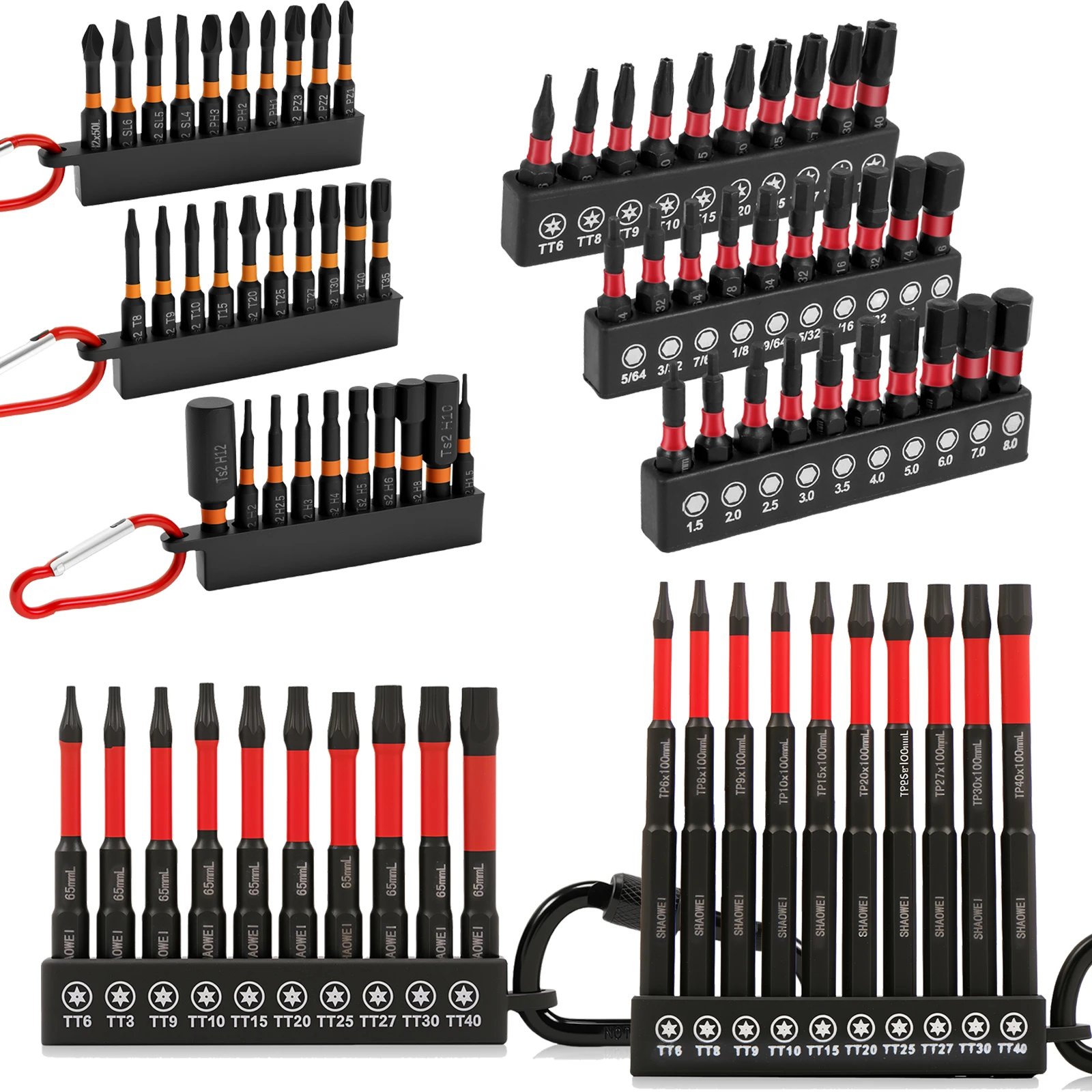 Faqeegi 20-Piece 4" Impact Hex Bit Set - Metric & SAE, S2 Steel