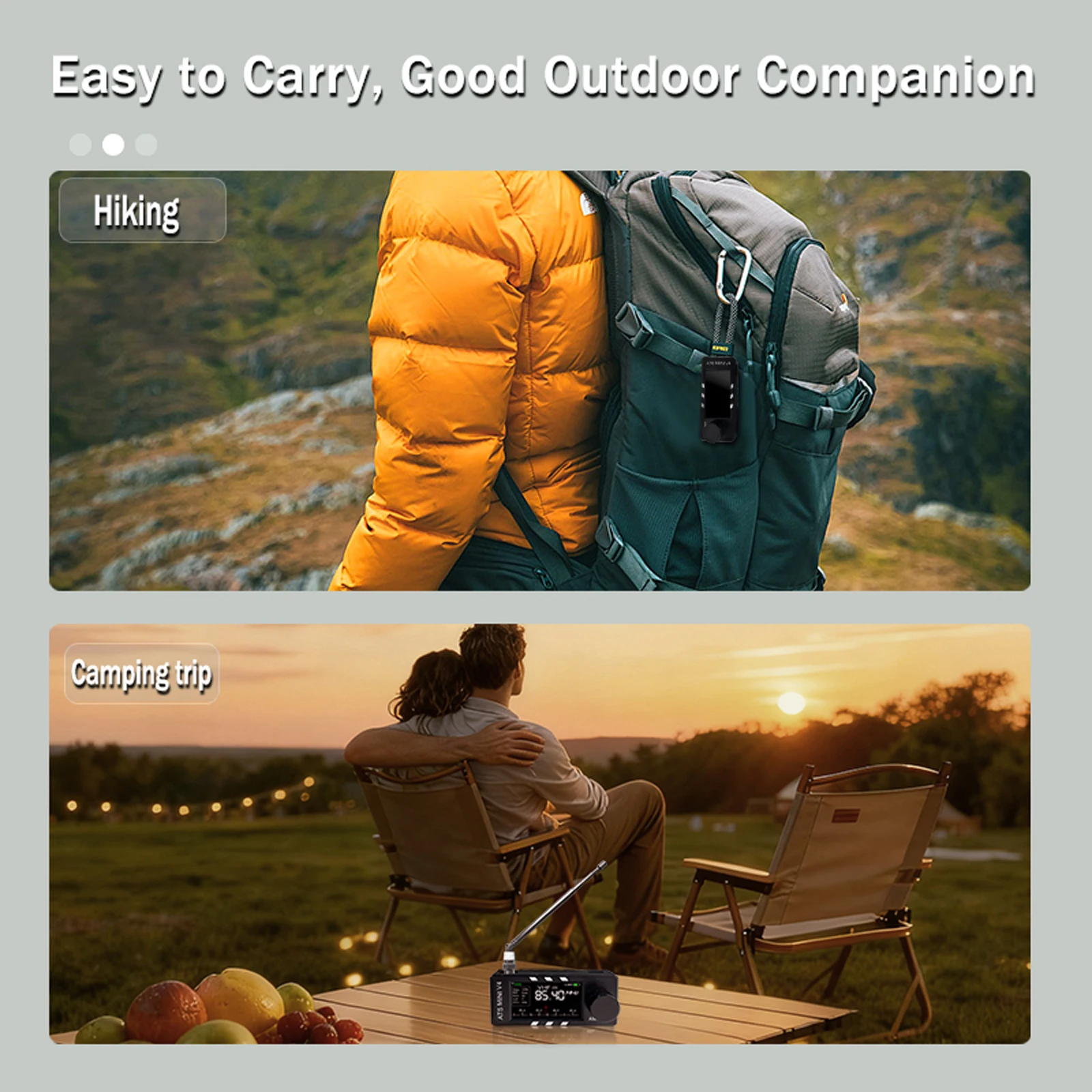 V4 AMNVOLT Mini SI4732 DSP Radio Receiver FM AM SSB LSB USB Mode LSB USB Transistor Pocket Radios 1.9inch IPS Screen ESP-32-S3