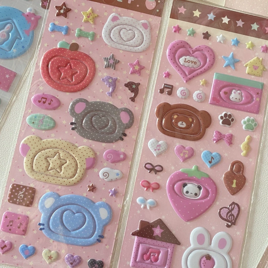 MINKYS 신상품 1개 귀여운 버블 스티커 DIY 스크랩북 스티커 컨페티 폰 카메라 장식 스티커