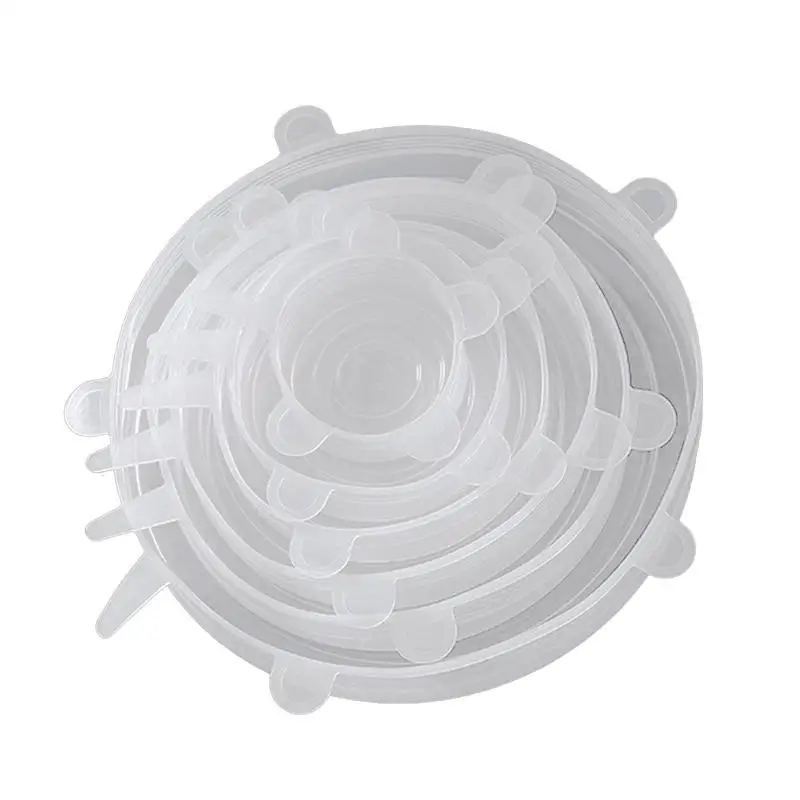 

Silicone Covers For Food Storage Reusable Easy Vacuum Seal Stretch Pot cover Transparent Sealed Bowl Lid for cooking kitchenware
