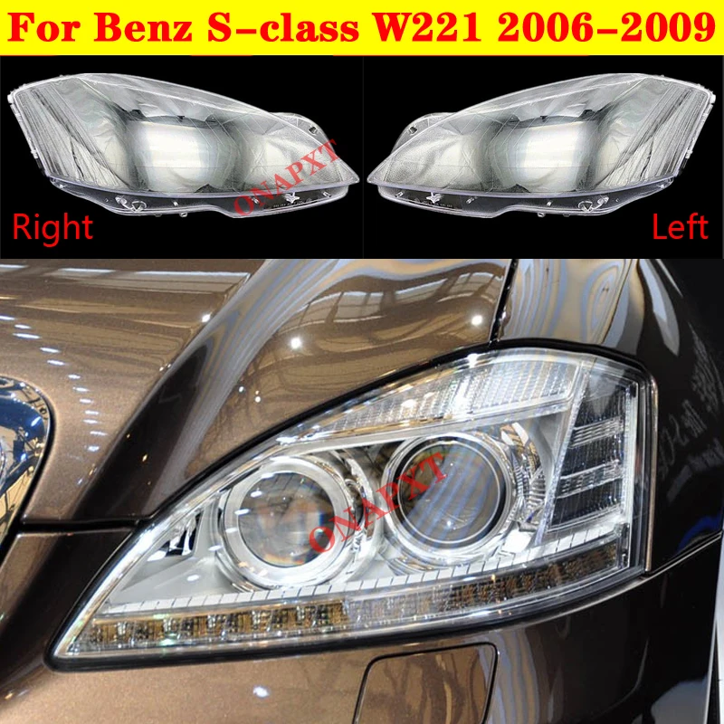 Auto Light Caps For Mercedesbenz Sclass W221 20062009 Transparent