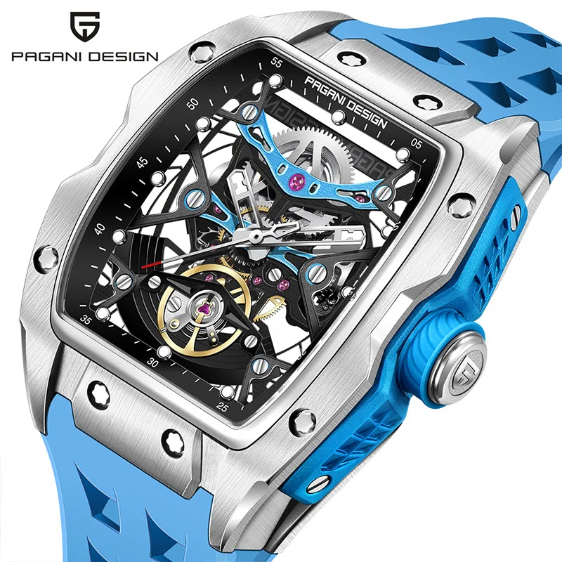 Mechanical watch PAGANI DESIGN 42MM hollow skeleton men luxury sapphire glass automatic 50M waterproof
