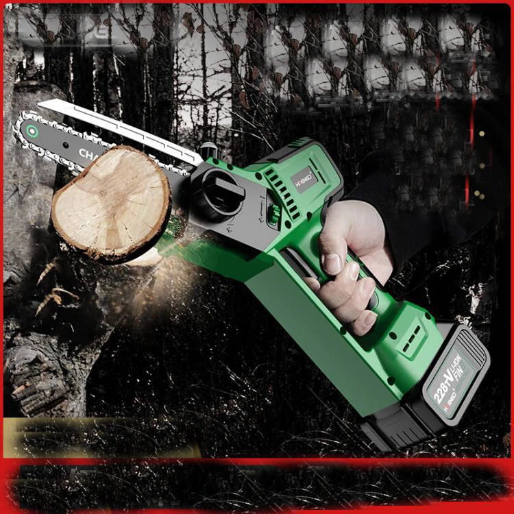 6 Inch Portable Electric Chain Saw Pruning ChainSaw Cordless Garden Logging Saw Woodworking Cutter For 21V Battery