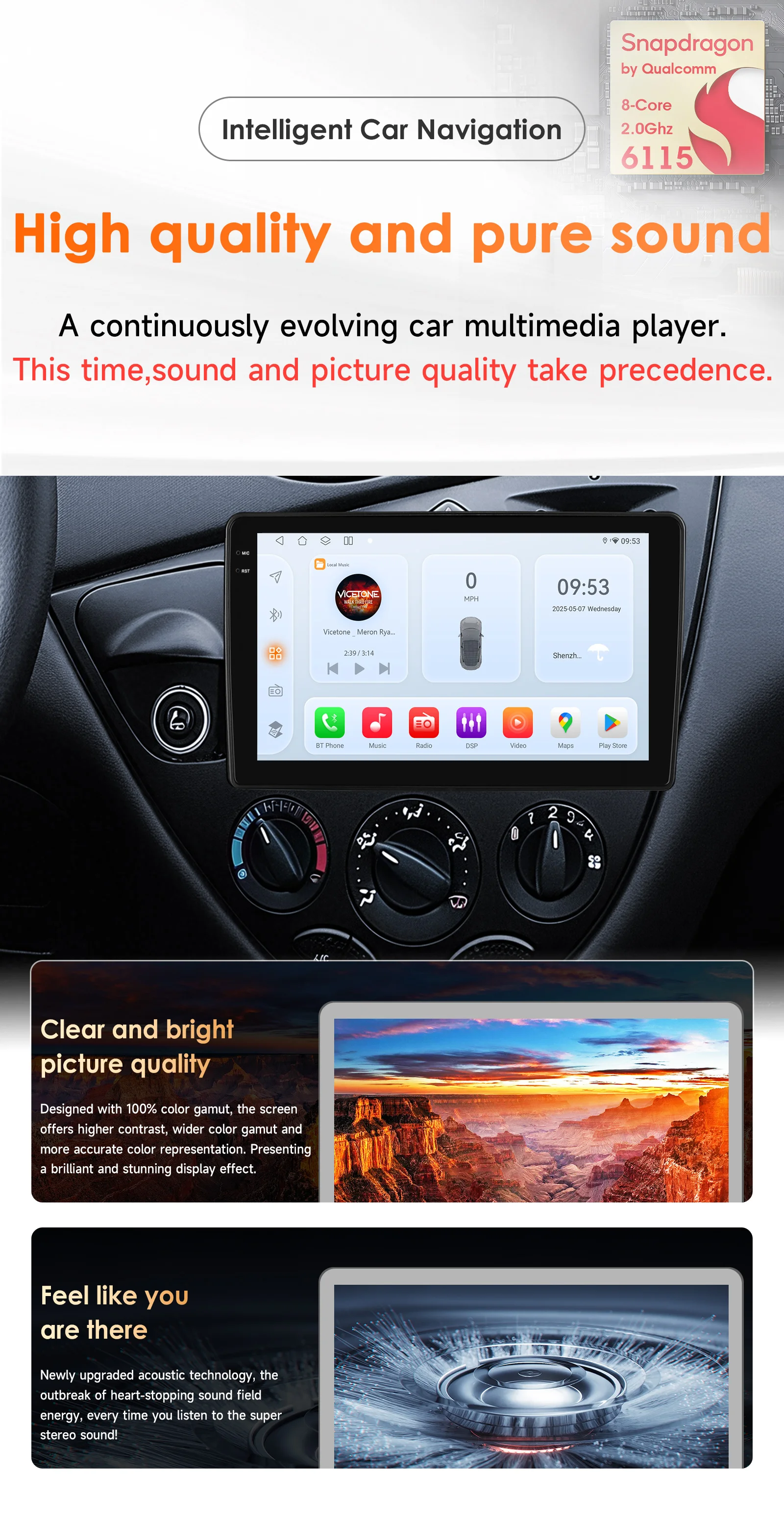 Hizpo Android Zentrale Multimedia Für Ford Fiesta 1995-2001 Focus MK1 1998-2004 Auto Radio Bluetooth Player GPS Carplay Stereo DSP – Detail 4