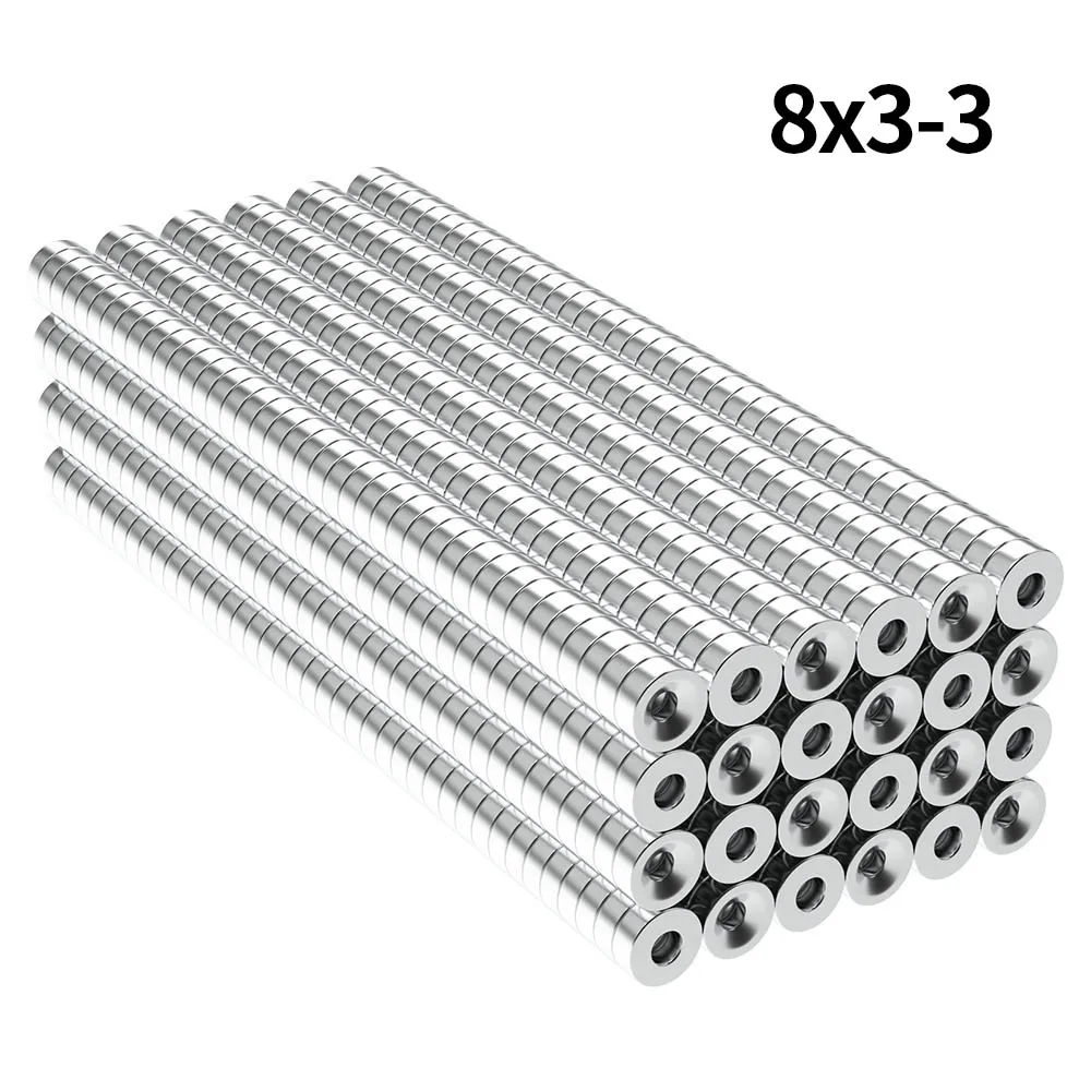8x3-3mm N35 Superstarker Neodym-Magnet, rund, mit Löchern, NdFeB, leistungsstarker Permanentmagnet, Magnete für Kühlschränke – Detail 1