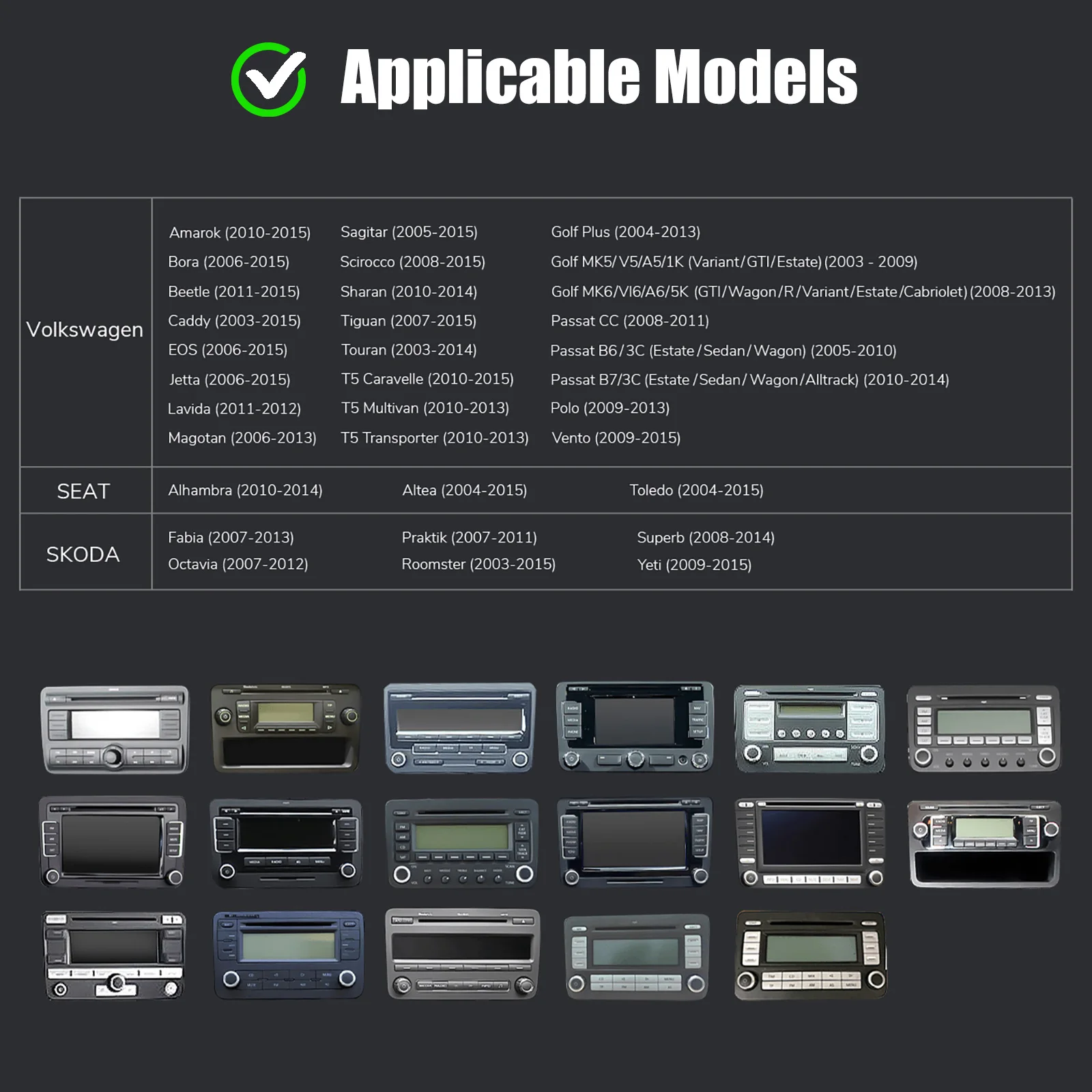 ESSGOO Android 15, Radio para Auto de 7 Pulgadas, 4+64 GB / 6+128 GB para VW Golf 5 6 Passat Polo 6R Touran Tiguan Caddy EOS Jetta Seat Skoda, CarPlay Inalámbrico, Android Auto, Navegación GPS, RDS, FM, Bluetooth, Mirror Link, Pantalla Táctil 2
