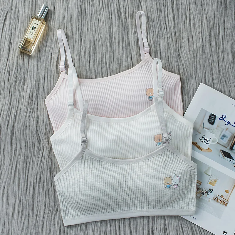 8-16 Years Kids Bras Young Girls Underwear Teenage Training Bras Women Cotton Kids Cute Brassiere Tube Tops Girl's Sport training bra sports bra cotton bra