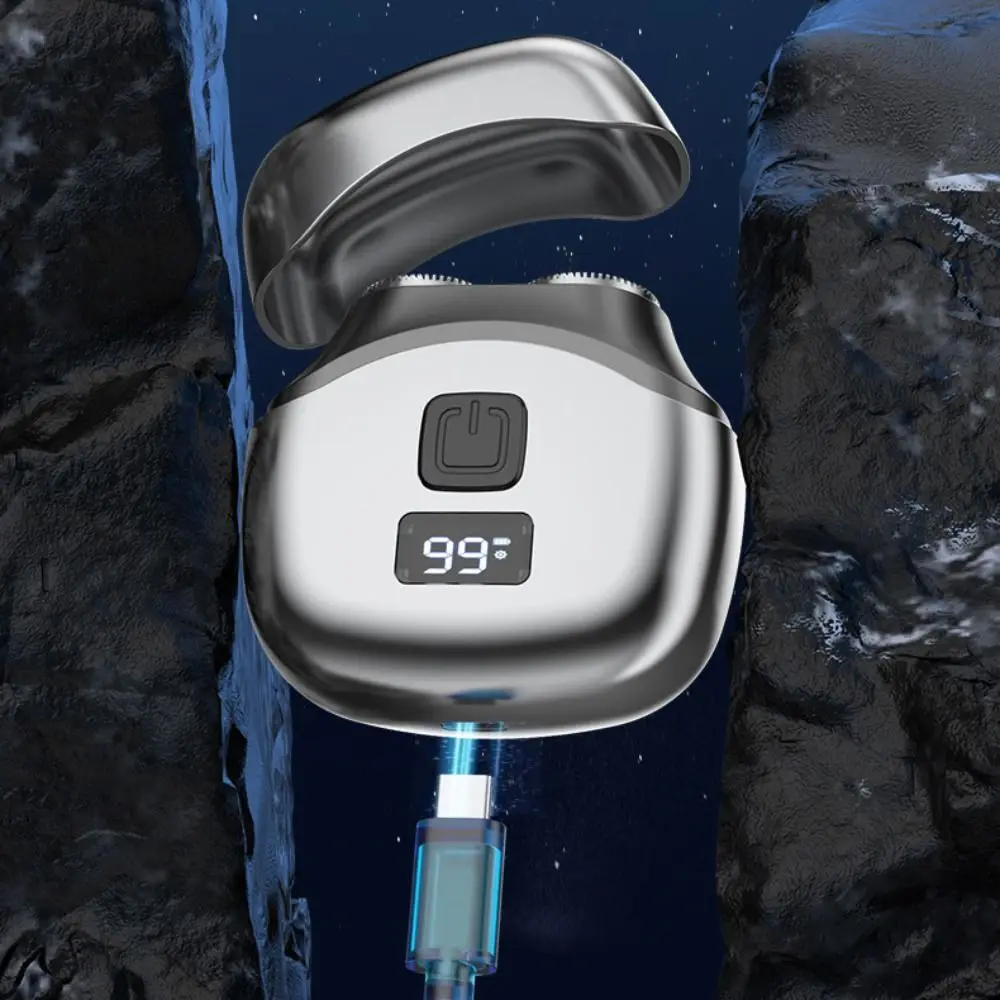 Lightweight Waterproof Electric Shaver Digital Display USB Charging Travel Pocket Razor Mini Double-headed Smart Shaver for Men
