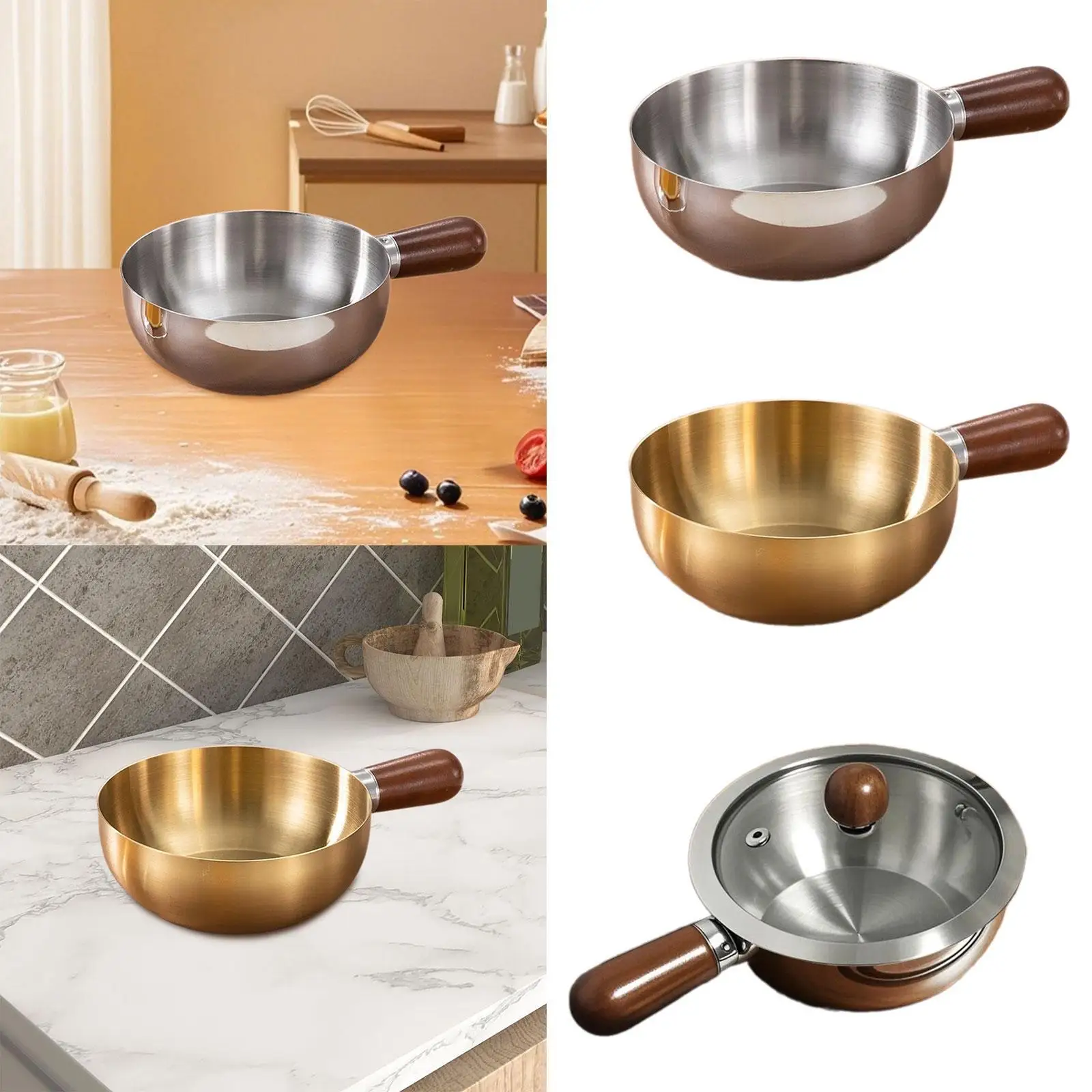 Milk Pot Stainless Steel for Boiling Kitchen Cookware Portable Household Small Saucepan Butter Melting Pot Butter Warmer Milk Pot Stainless Steel for Boiling Kitchen Cookware Portable Household Small Saucepan Butter Melting Pot Butter Warmer