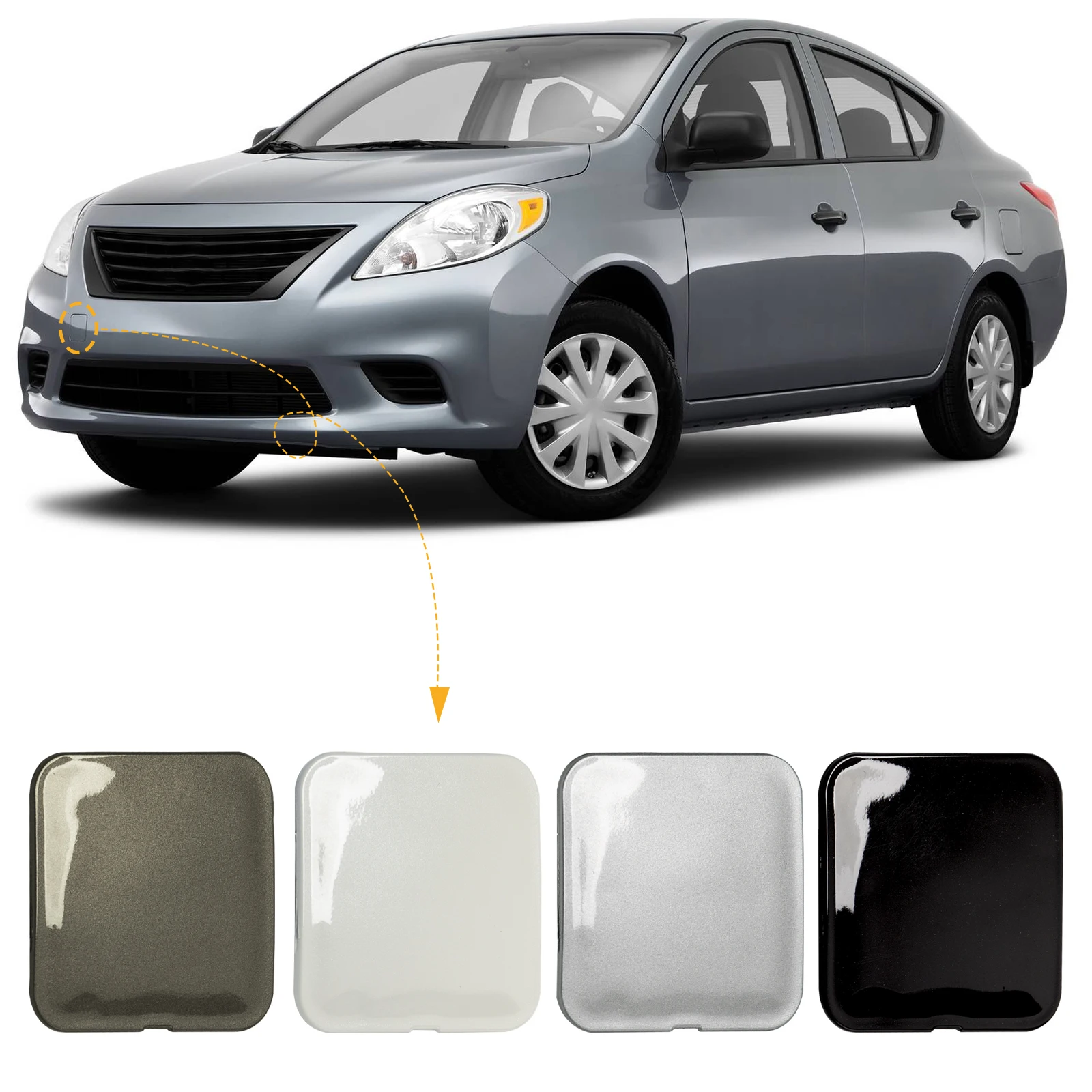 FrontBumperTowHookCapTowingEyeCoverForNissanVersaSedan2012