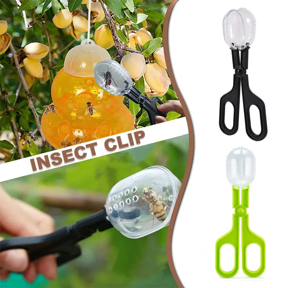 Portable Transparent Insect Catcher Scissor Indoor Outdoor Kids Fish Tank Bug Scooper Clamp Tong Tweezer Biology Study Supplies