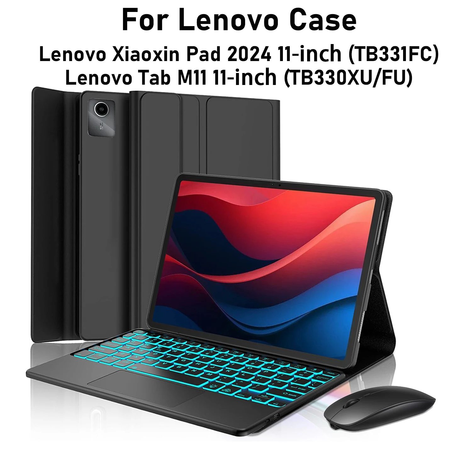Étui pour tablette Lenovo Xiaoxin Pad 2024, 11 pouces TB331FC, housse de clavier pour Lenovo Tab M11 11 pouces TB330XU/FU