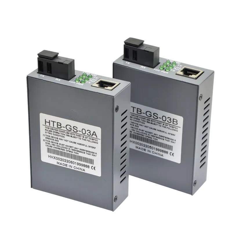 Gigabit fiber optic transceiver SC optoelectronic converter pair HTB-GS-03