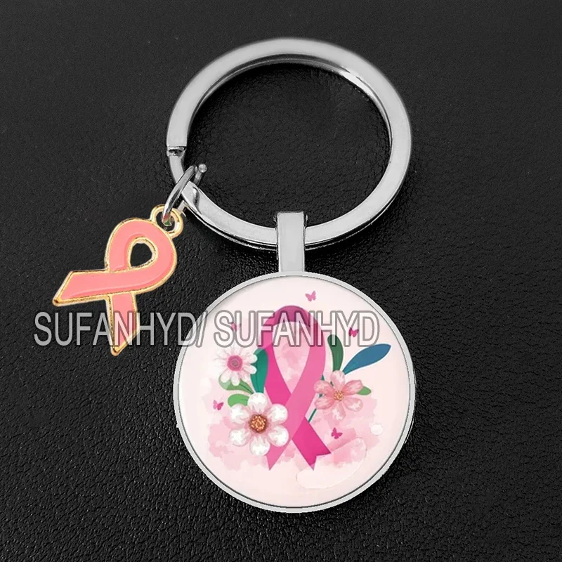 Lot De 25 Porte-clés De Sensibilisation Au Cancer Du Sein Avec