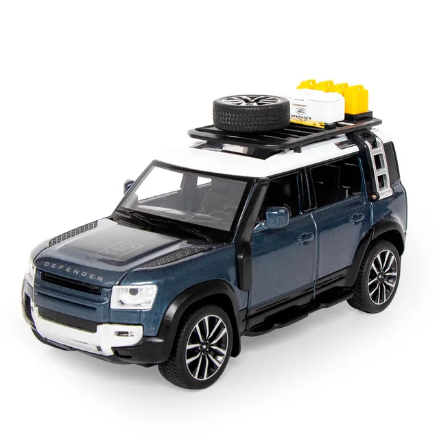 1:32 Land Defender Rover Scale City ORV Pull Back Vehicle Metal Model With Light Sound Diecast Car Alloy Toys For Gifts Doll