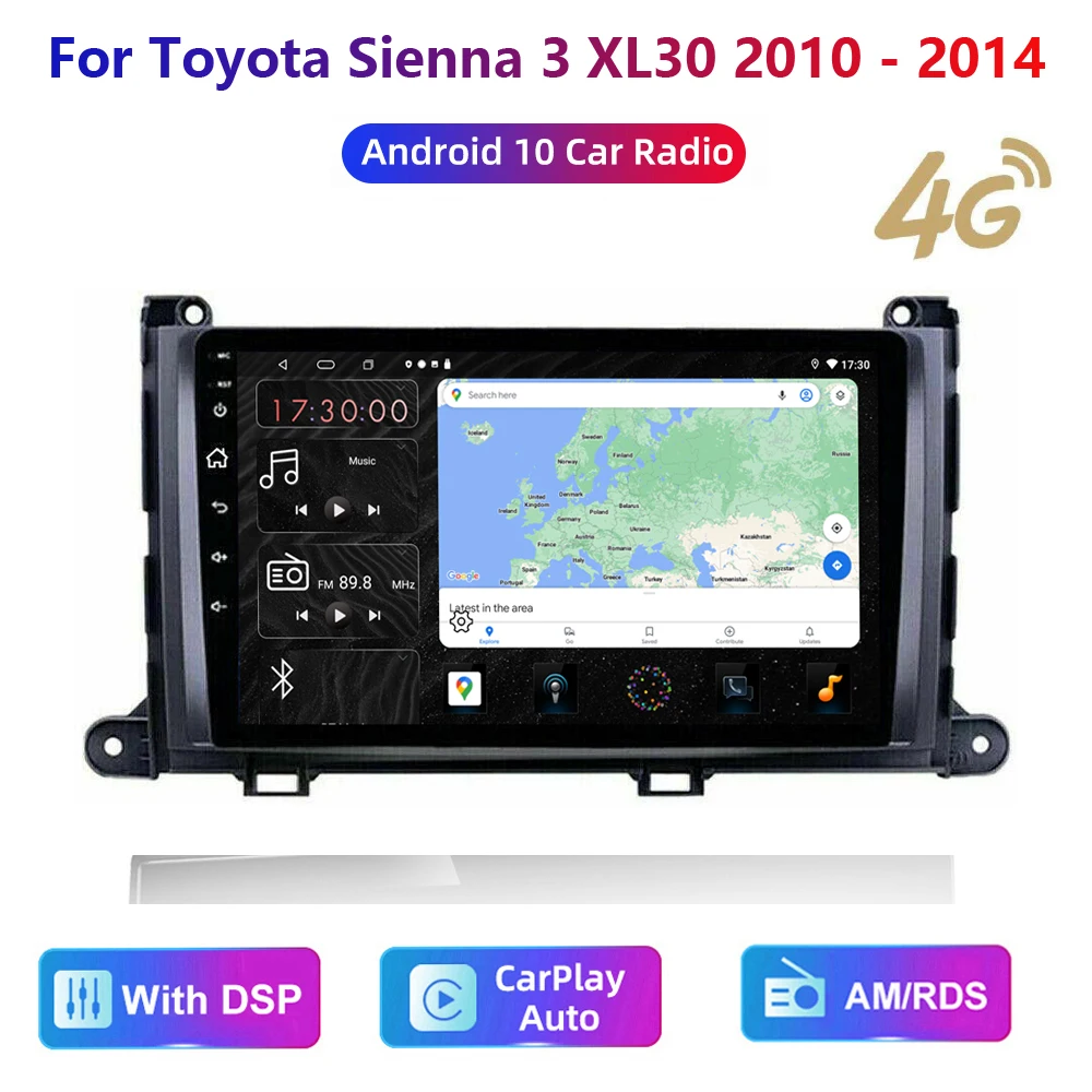HD multimedia head unit For Toyota Sienna 3 XL30 2010 2014 Car Stereo