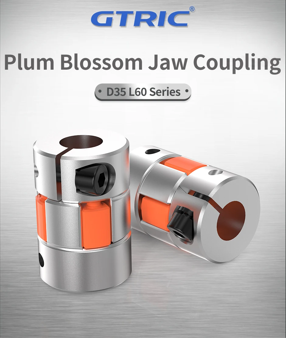 Description Picture 3 of itemGTRIC D35L60 Aluminium Plum Shaft Flexible Coupler 3 Jaws Elastic Spider Motor Encoder Coupling 8/9/10/11/12/14/16/18/20 mm