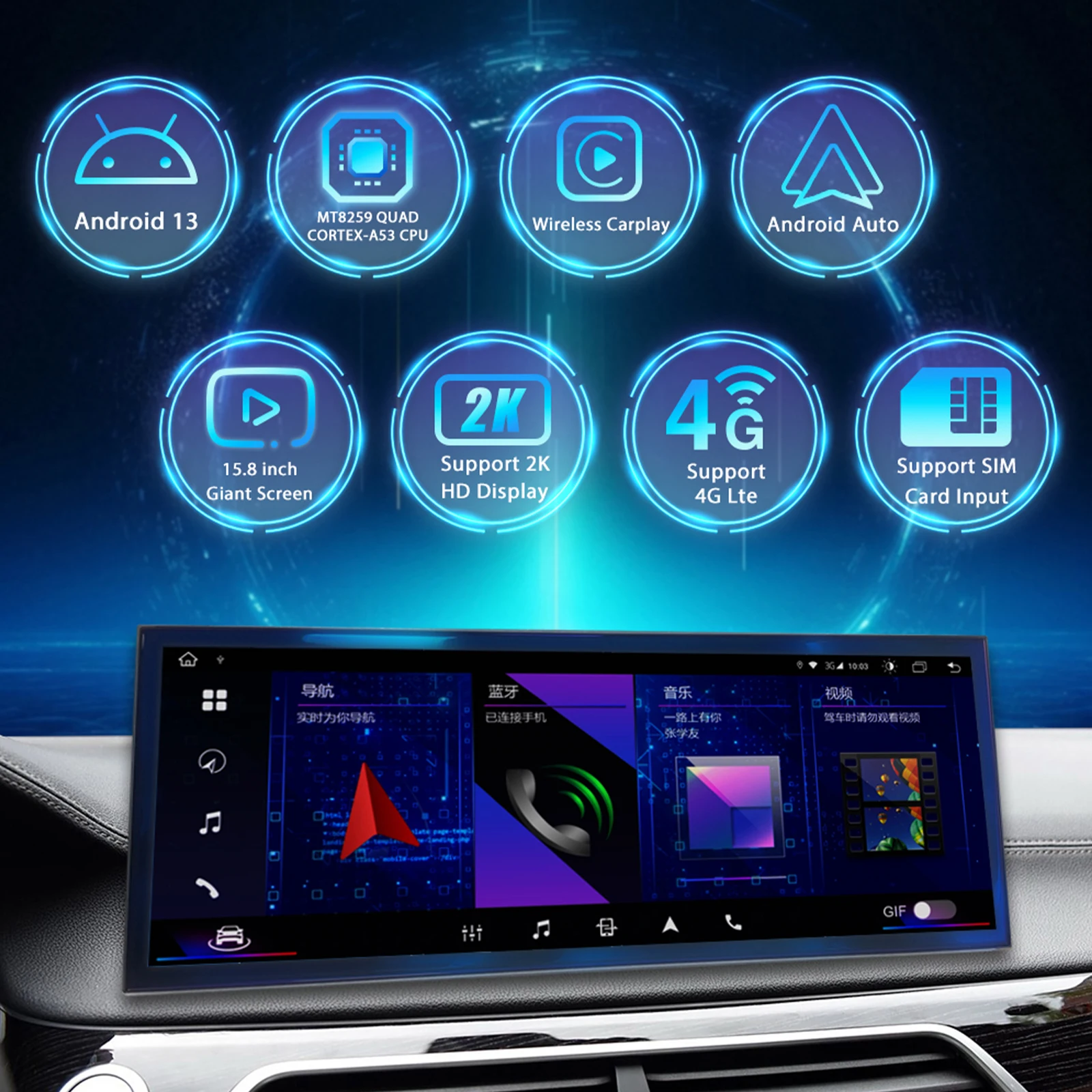 LCD Digital Dashboard Cluster For BMW F10 10-12 CIC F11 13-17 NBT Panel Cockpit Voor Car Navigation Radio Android 13.0 Player