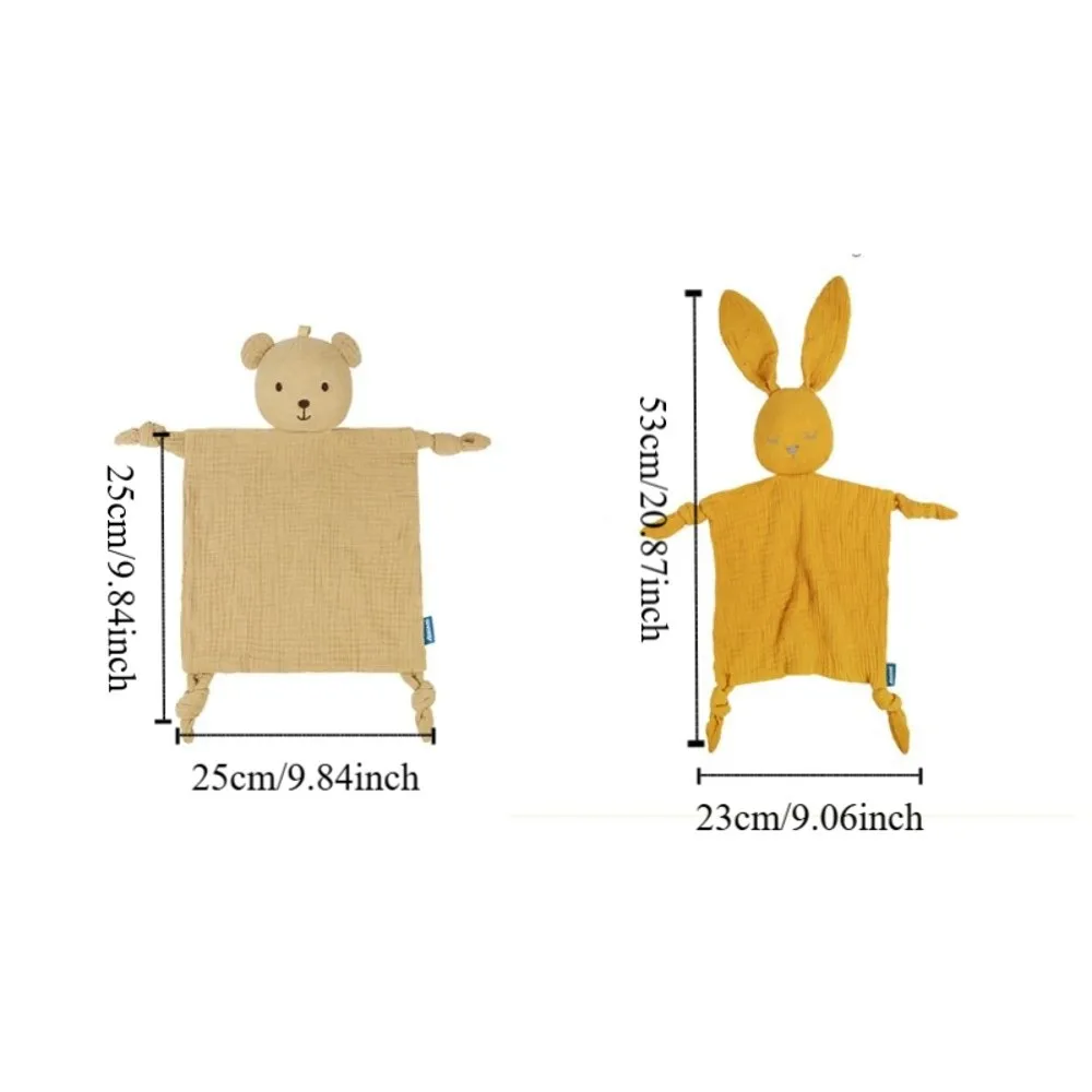 Soft Baby Cotton Gauze Blanket Cartoon Sensory Soothe Appease Towel Rabbit Ears Cute Doll Newborn Sleeping Blanket Newborn Care