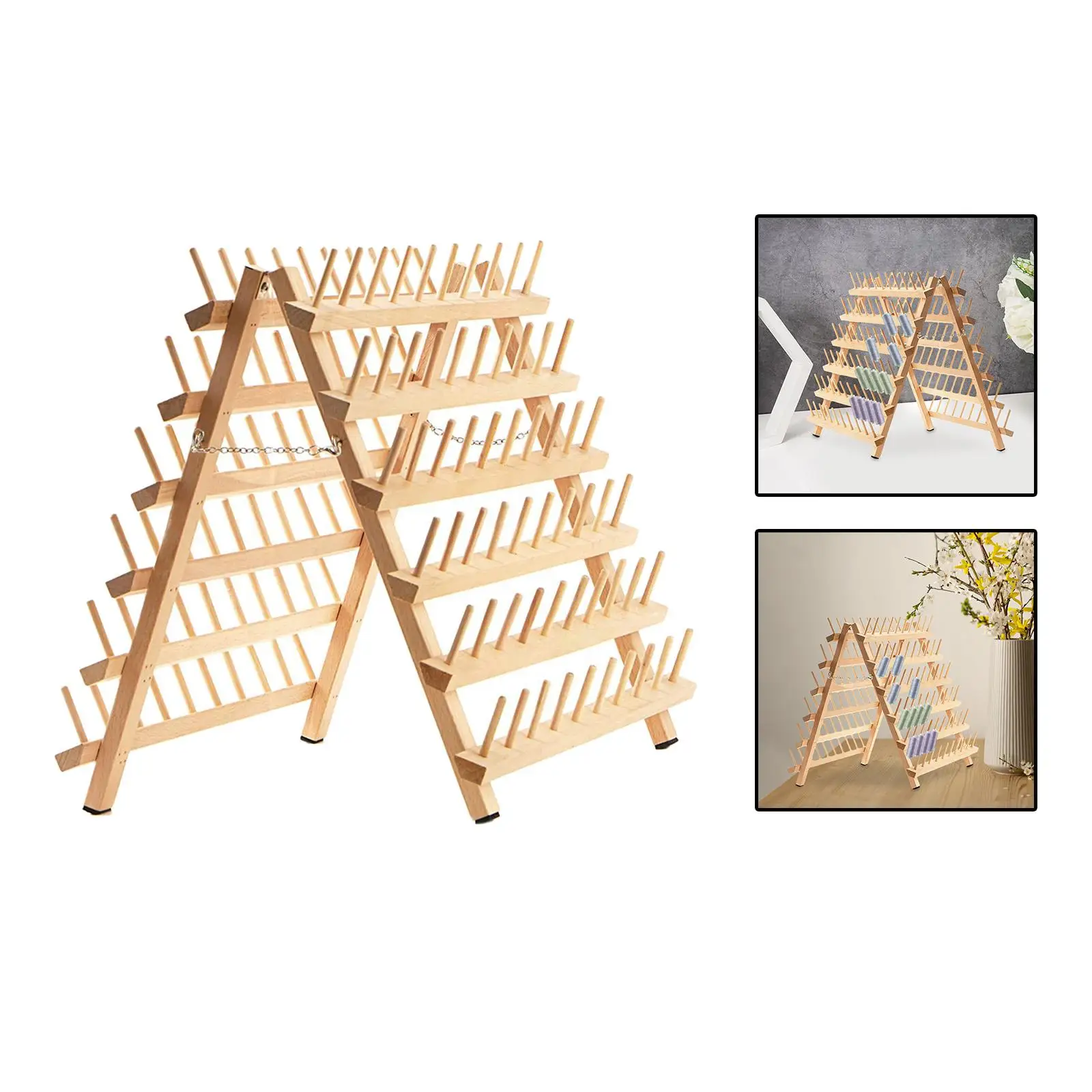 Wooden Thread Rack Foldable Spool Stand Braiding Rack Double-sided  120-Spool Thread Organizing Rack For Cross Stitches Embroider - AliExpress